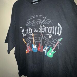 Ink Inc Rock & Roll Loud & Proud Guitar Graphic T shirt men’s 2XLT